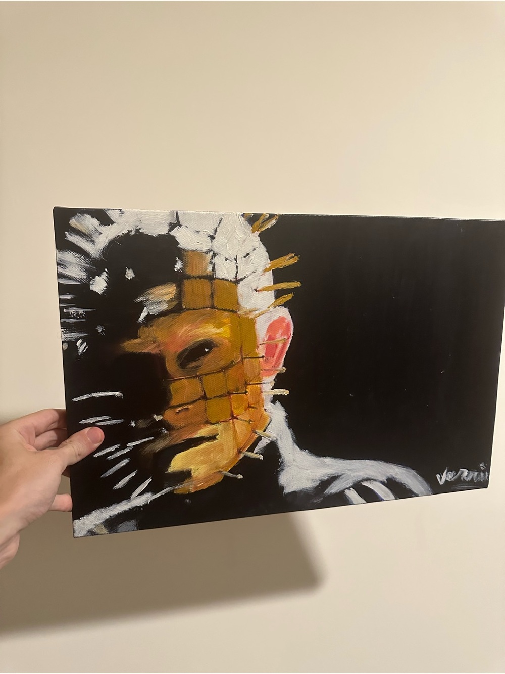 He’ll Raiser pinhead Contemporary Abstract Portrait Wall Art painting 18x12